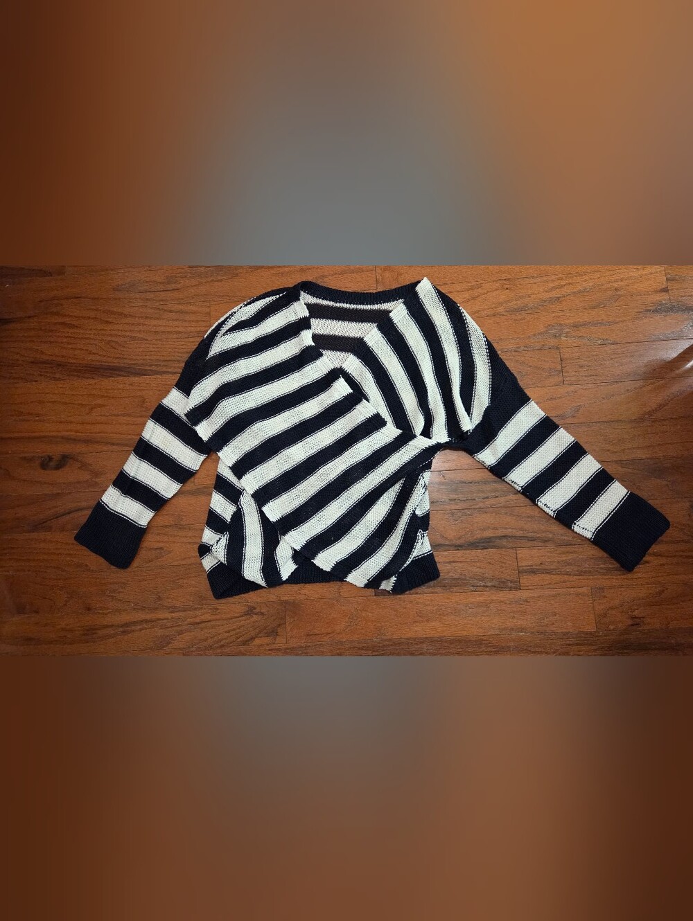 10 Crosby Derek Lam Black and White Striped Wrap-Front Sweater